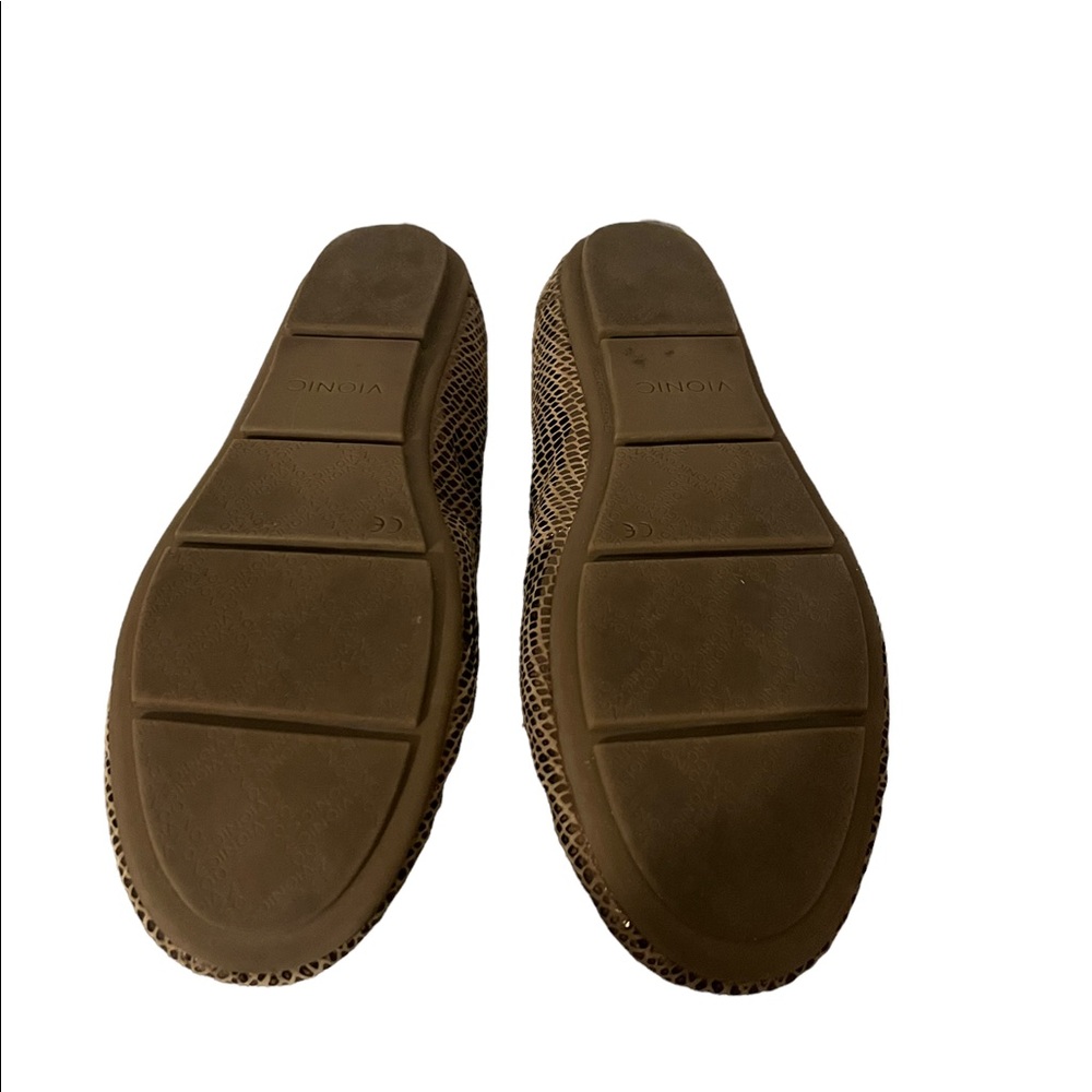 Vionic Brown Snake-Embossed Leather Loafers - Picture 9 of 11